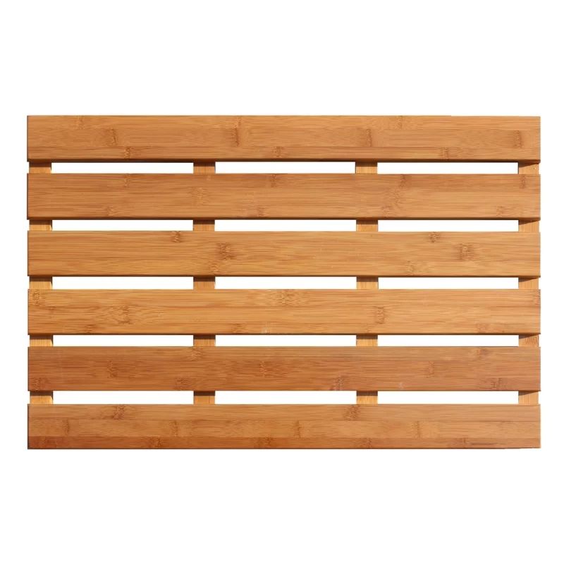 Eco-Friendly Natural Rectangle Bamboo Bathroom Bathtub Mat