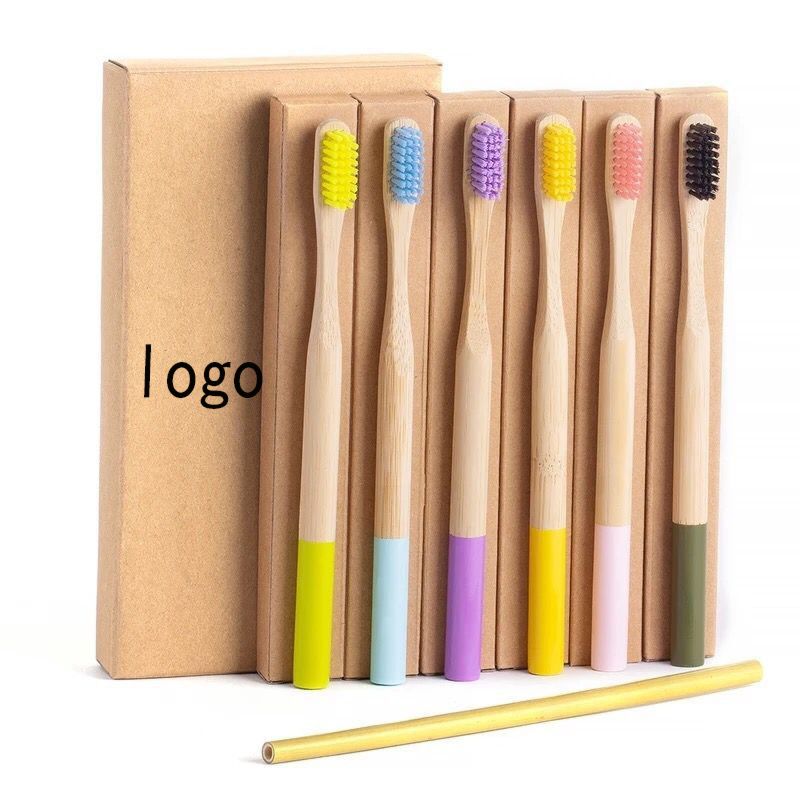 Eco Friendly Bamboo Charcoal Wave Bristles Wooden Bamboo Toothbrush