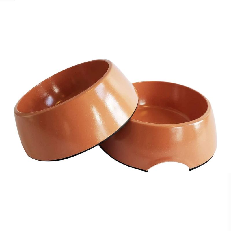 Eco Friendly Bone Shaped Bamboo Fiber Pet Double Bowl