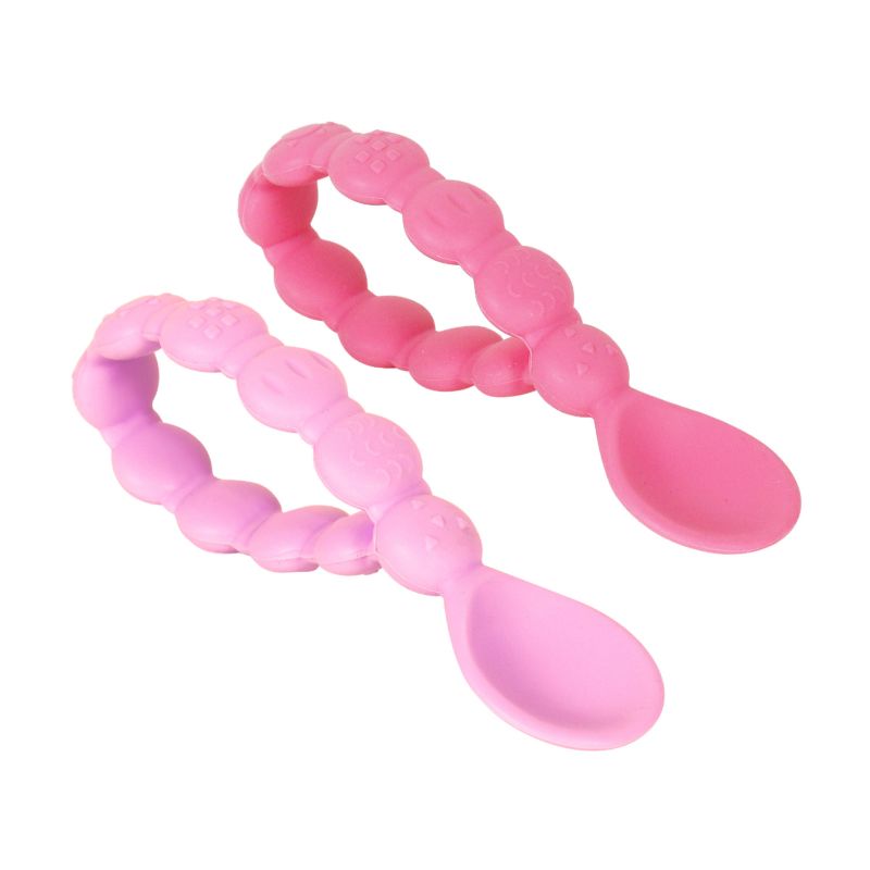 Eco Friendly Training Feeding Food Grade Silicone Spoon with Ring Handle