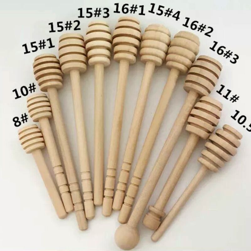 Eco Mini 8Cm 11Cm Natural Wooden Jam Mixer Honey Dipper
