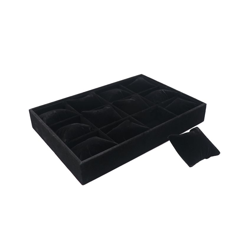 Elegant Luxury Velvet Jewelry Bracelet Bangle Watch Tray Display with Pillow Cushion