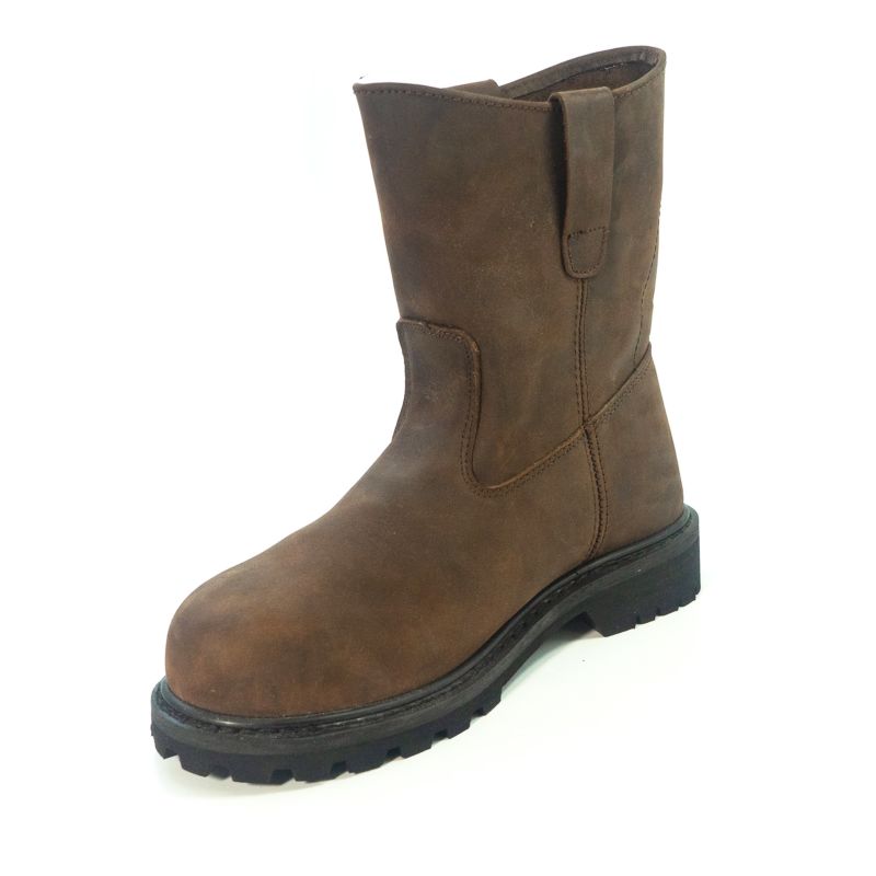 En20345 Mining Work Steel Toe Cap Customized Leather Half Knee S3 Long Cowboy Goodyear Welt Safety Boots for Men