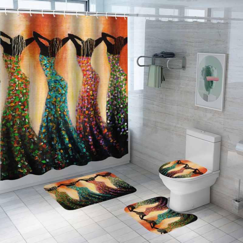 Ethiopian Bath Room Shower Set Shower Curtain Bathroom Decor Set