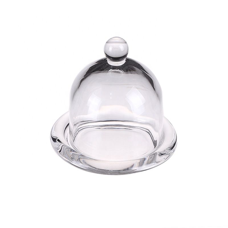 European Style Dish with Glass Dome Lemon Set Cake Plate with Cover
