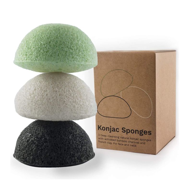 Exfoliating Biodegradable Organic Makeup Remover Sponge Clean Face Eco-Friendly 100% Natural Konjac Sponge