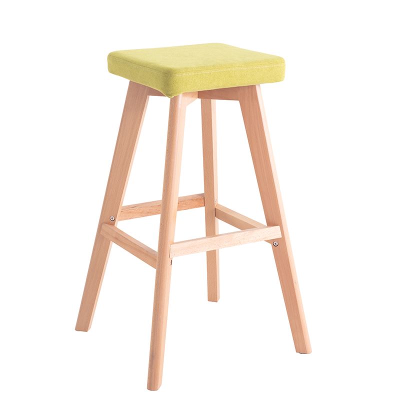 Fabric Dining Chair Wood Legs Stool Comfortable Fabric Stool Bar Stool