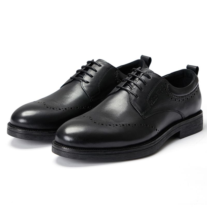 Fancy Pantalon Homme Wedding Oxford Dress Shoes Men Pure Genuine Leather Black
