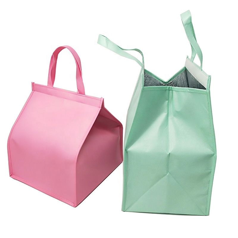 Fashionable Durable Pouch Tote Promotional Cake Food Insulated Pp Non Woven Cooler Bag