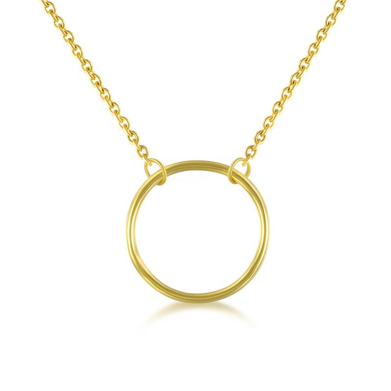 Fashionable Simple Jewelry round Open Circle Pendant Clavicle Chain Silver Necklace