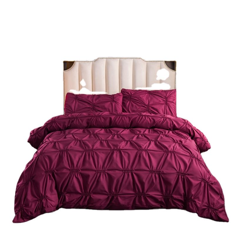 Fashionable Wine Red Bed Sheet Bedding Set Comfortable Bedding Sets Bedding Set Luxury