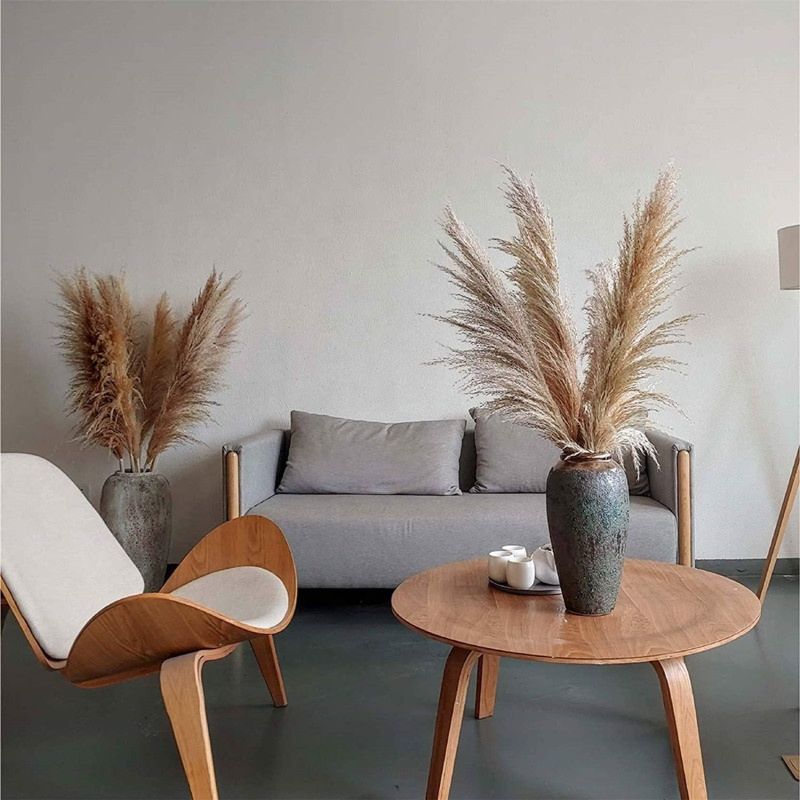 Fcd1017 Decorative Flowers Large Natural Dried Pampas Grass 30 Pcs Bundle