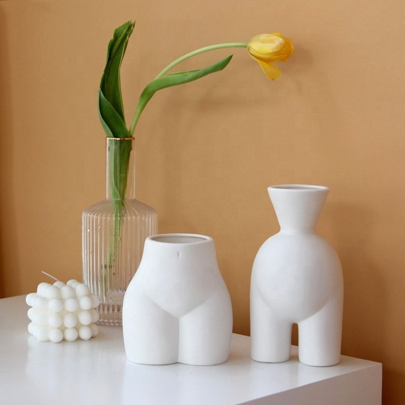 Female Form Body Flower Vase Tall Ceramic Vases for Modern Home Decor Lady Butt Vase Indoor Planter Plant Pot