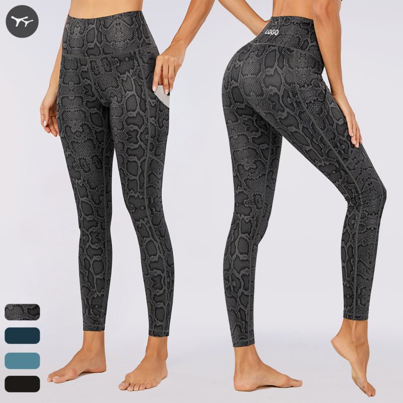 Fitness Animal Prints Snake Skin Skinny Leggings Elastic Waist Women Stretchy Workout Yoga Leggings