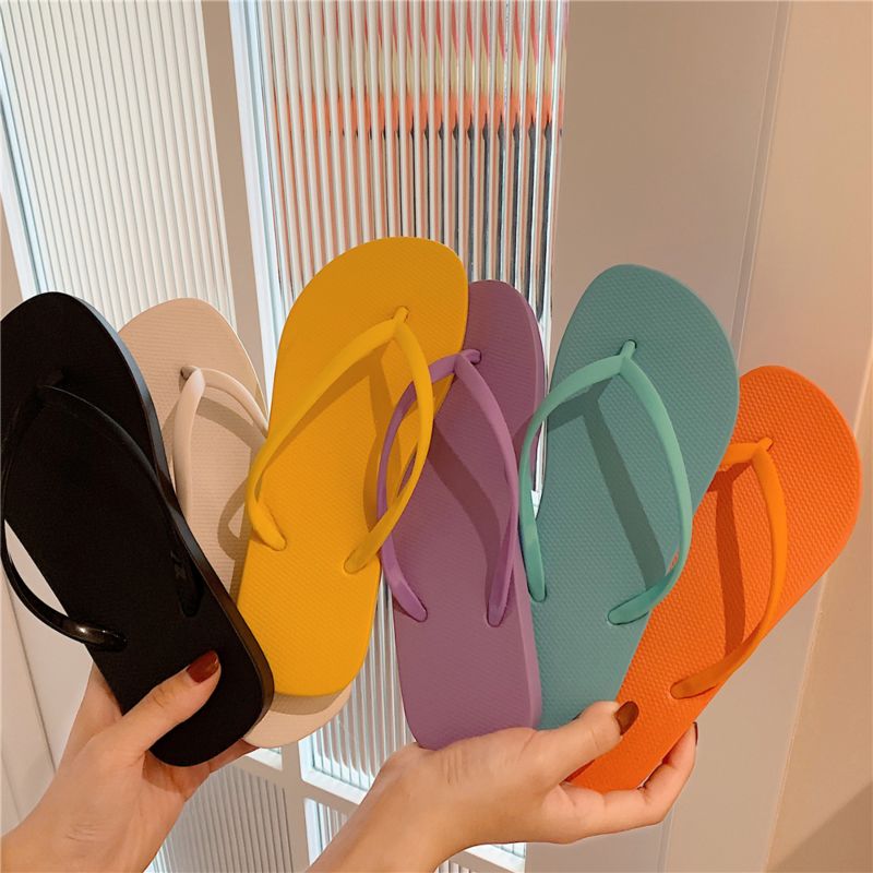 Flip Flops Women Trend Wear Flat-Heel Flip-Flop Beach Slippers Non-Slip Beach Unisex Slippers