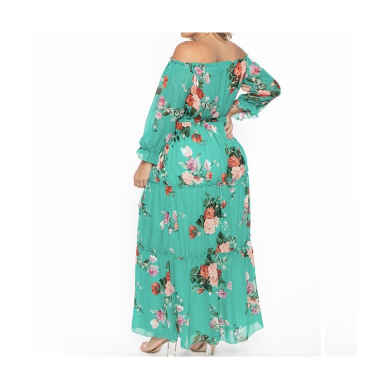 Flower Print Elegant Short Flutter Sleeve Casual Women Clothes Dress