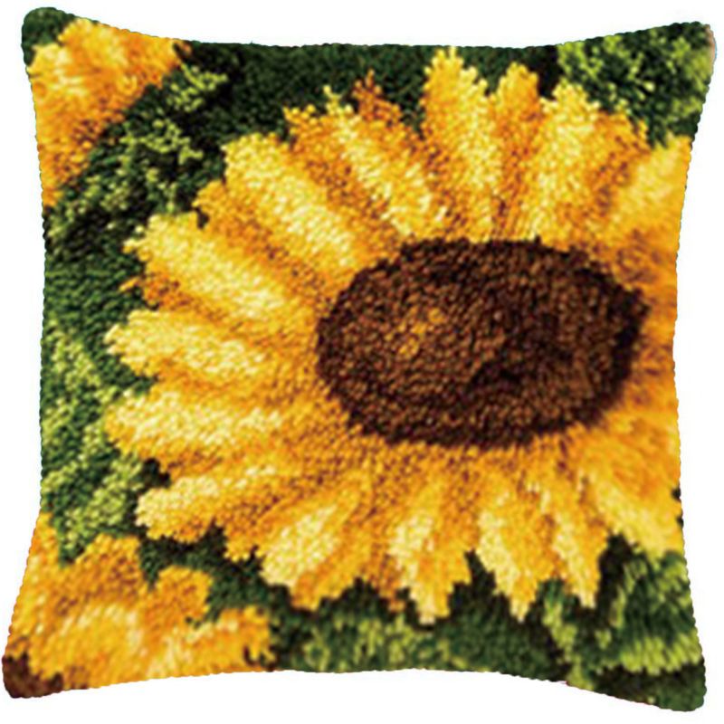 Flowers Series 3D Segment Embroidery Pillow Cover Handcraft Diy Latch Hook Kits Cross Stitch Materials Supplies Sunflower Carpet