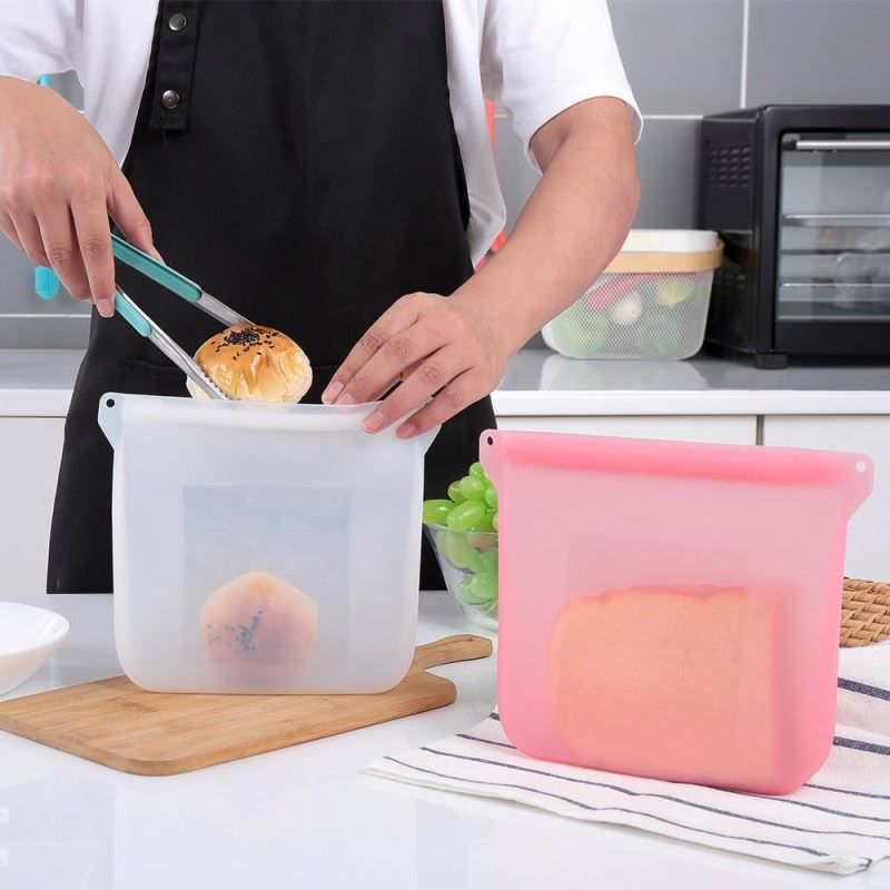 Food Grade Reusable Fresh Sealed Silicone Food Storage Bag
