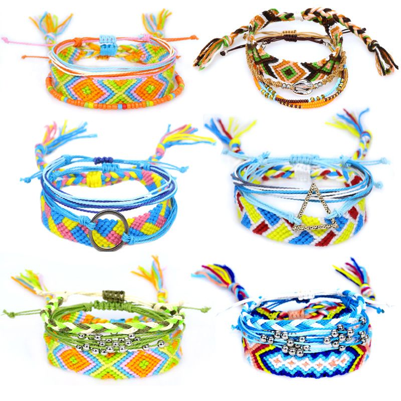 Friendship Bracelet with Ethnic Style Bohemian Men and Women Hand Woven Bracelet
