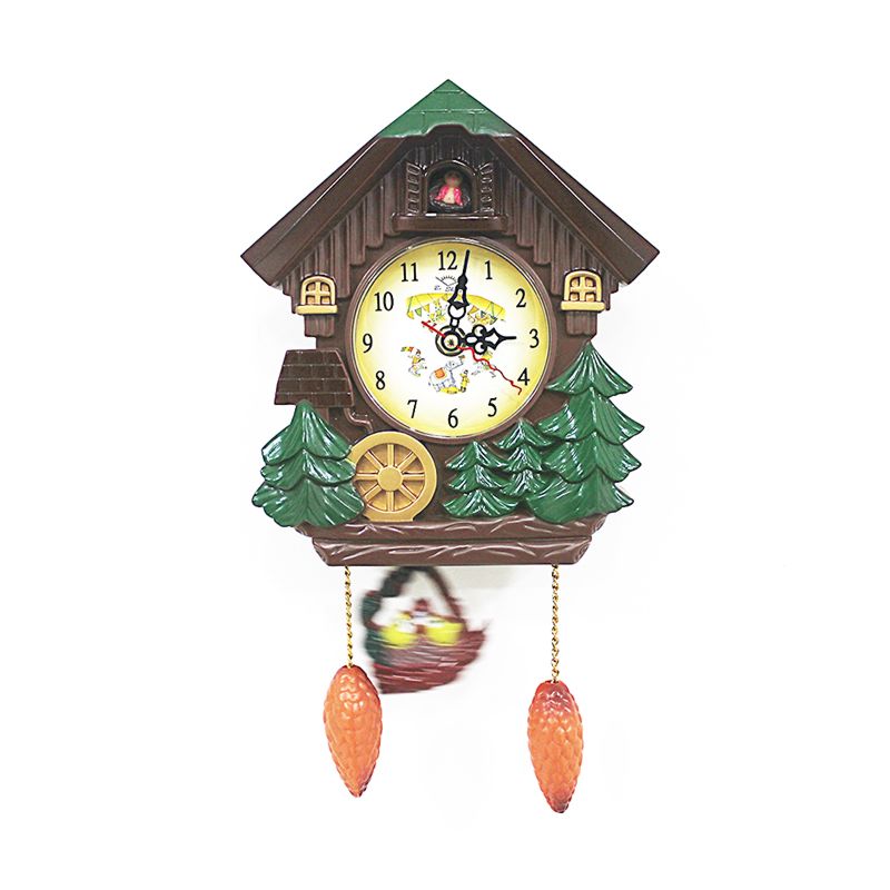 Full Time Music Report Time Mute Electric Digital Wall Clock Living Room Creative Wall Clock Antique Cuckoo Wall Clock