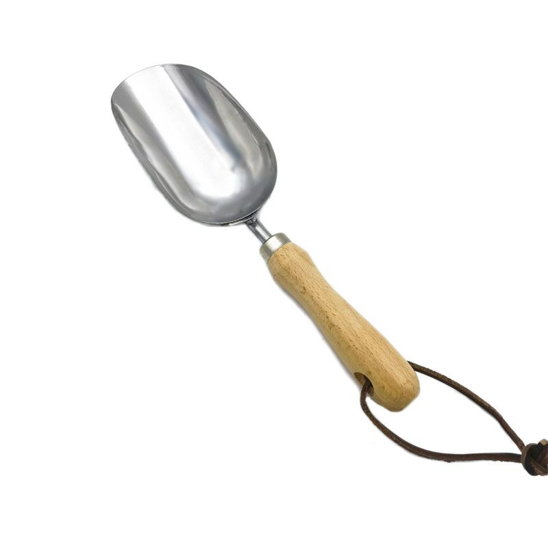 Garden Hand Tools Compost Soil Scoop with Wood Handle