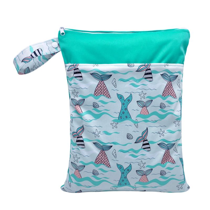 Goodbum Reusable Baby Diaper Bags Double Zippered Wet/Dry Bag