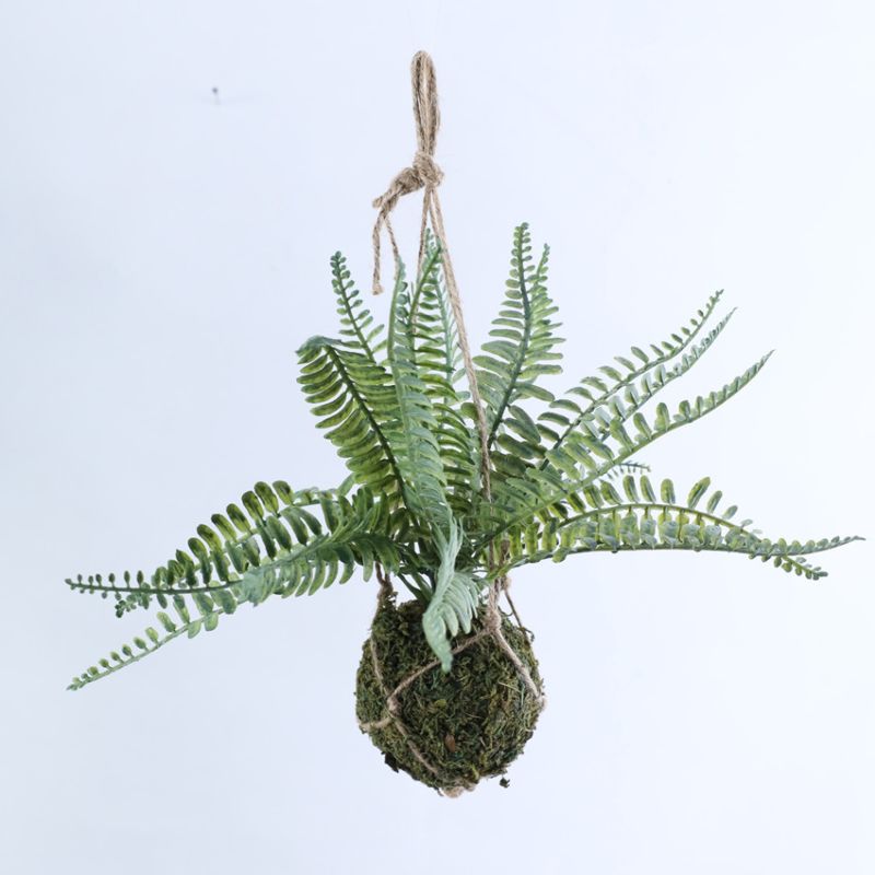 Green Artificial Plastic Fern Leaves Artificial Hanging Plant