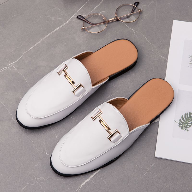 Half Men Leather Slipper Man Slipper Leather Real Slippers Leather