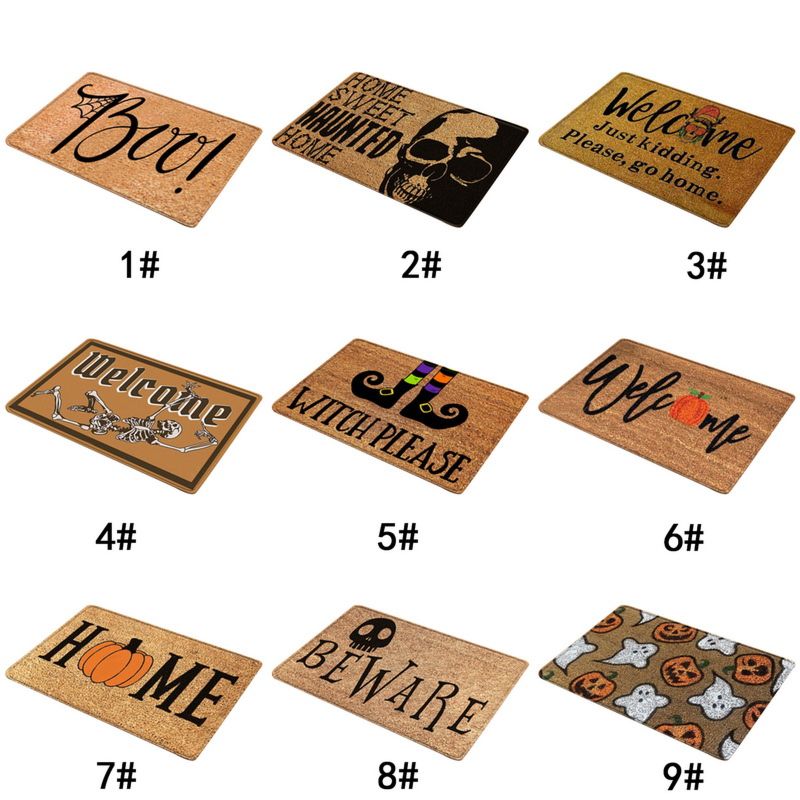 Halloween Doormat Blanket Welcome Home Front Door Decorations Outdoor Kitchen Living Room Pumpkin Ghost Floor Mat Rug Carpets