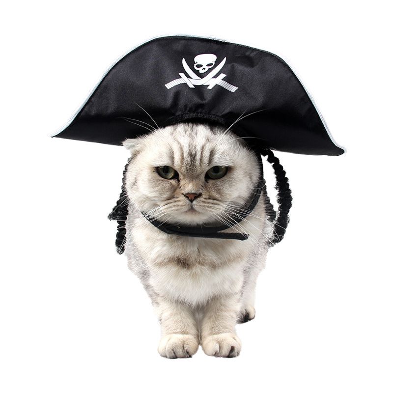 Halloween Party Pet Supplies Costume Headwear Pet Dog Cat Skulls Pirate Hat