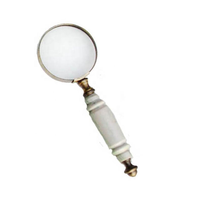 Handheld Magnifying Glass Brass Magnifying Glass with Wooden & for Reading Home & Office Use