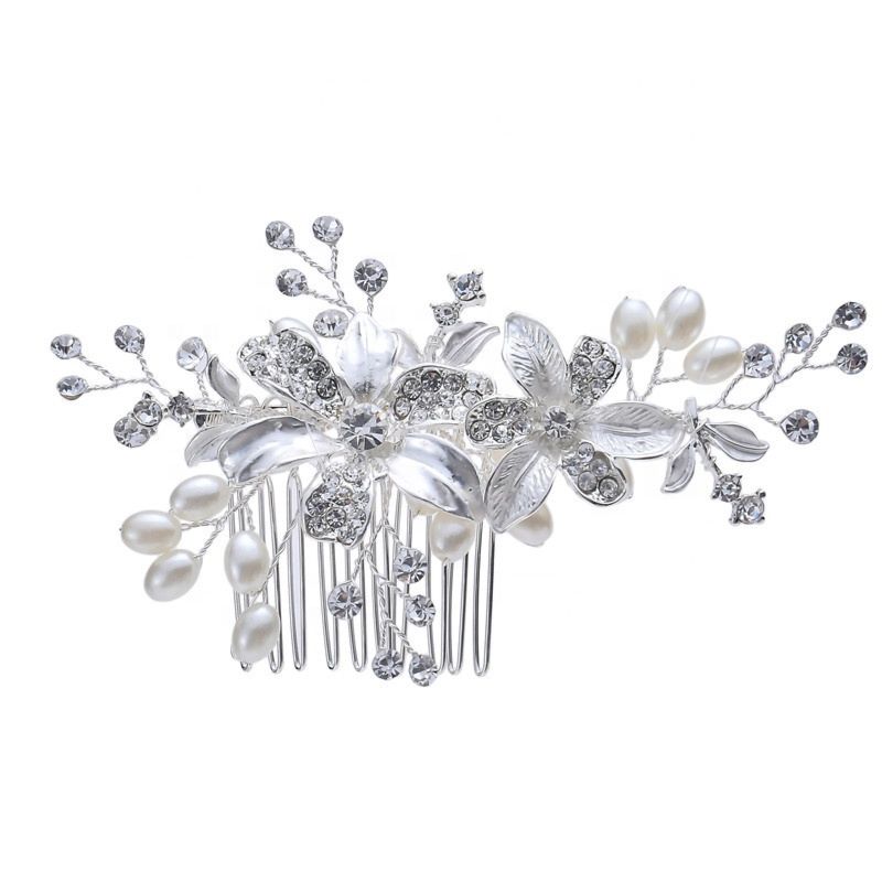 Handmade Crystals Fancy Bridal Hair Jewelry Accessories Pearl Wedding Bridal Hair Combs