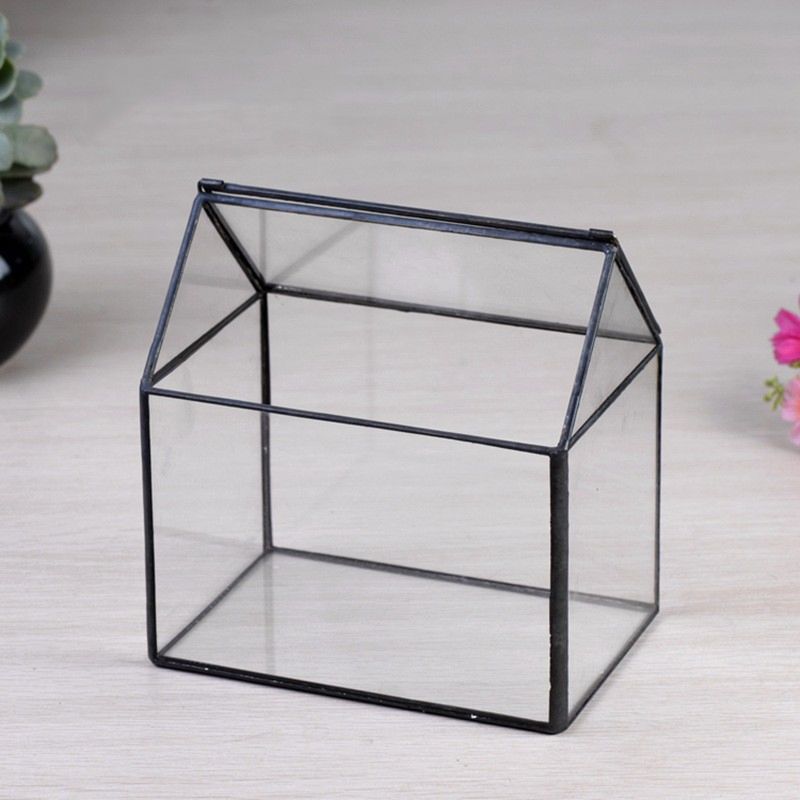 Handmade Geometric Vase Garden Decor Flower Pot Modern Artistic Indoor Clear Glass Plant Terrarium