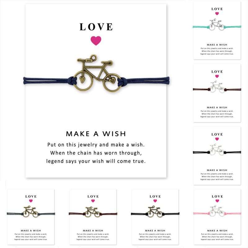 Handmade Motocross Cycle Racing Bicycle Cycling Biker Dirt Bike Riding Charm Men Rope Ladies Bracelet Women