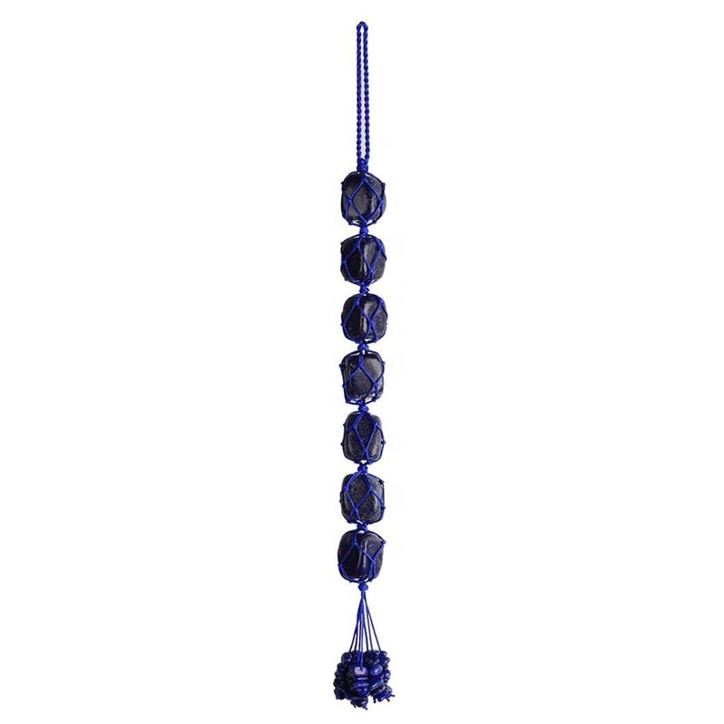 Handmade Natural Lapis Lazuli Crystal Car Hanging Ornaments for Home Decoration Feng Shui Ornament