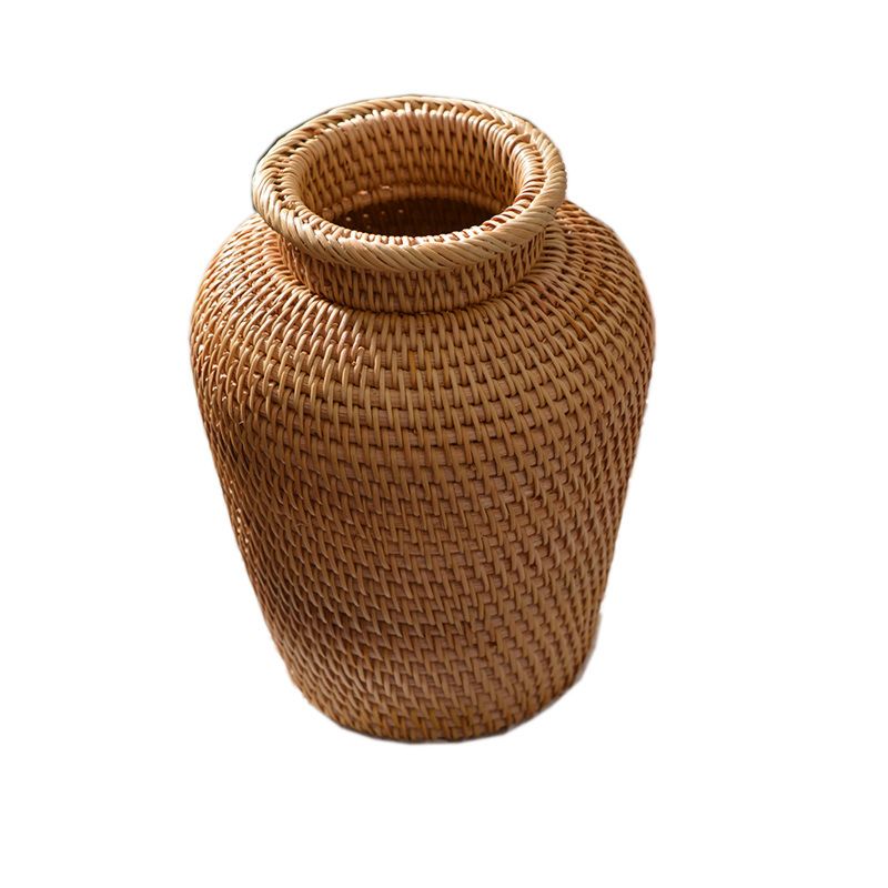 Handmade Rattan Man Woven Vase American Pastoral Style Home Decoration Vase Rattan Production