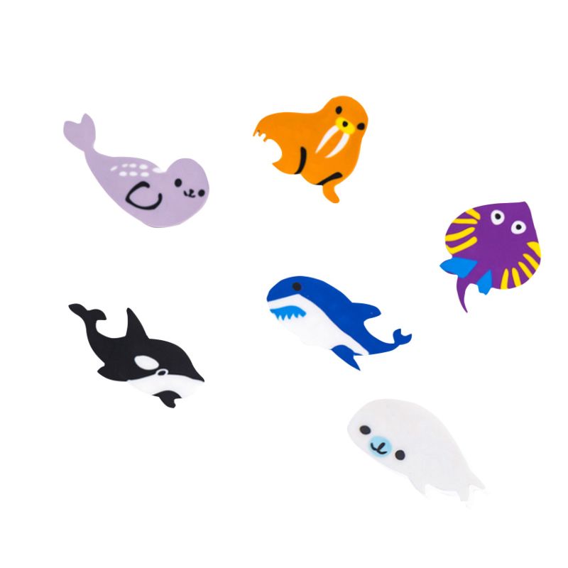 Happy Paradise Underwater World Sea Animals Eraser Set Cute Stationery Office Party Supply Gift Girl Student Kids Gift