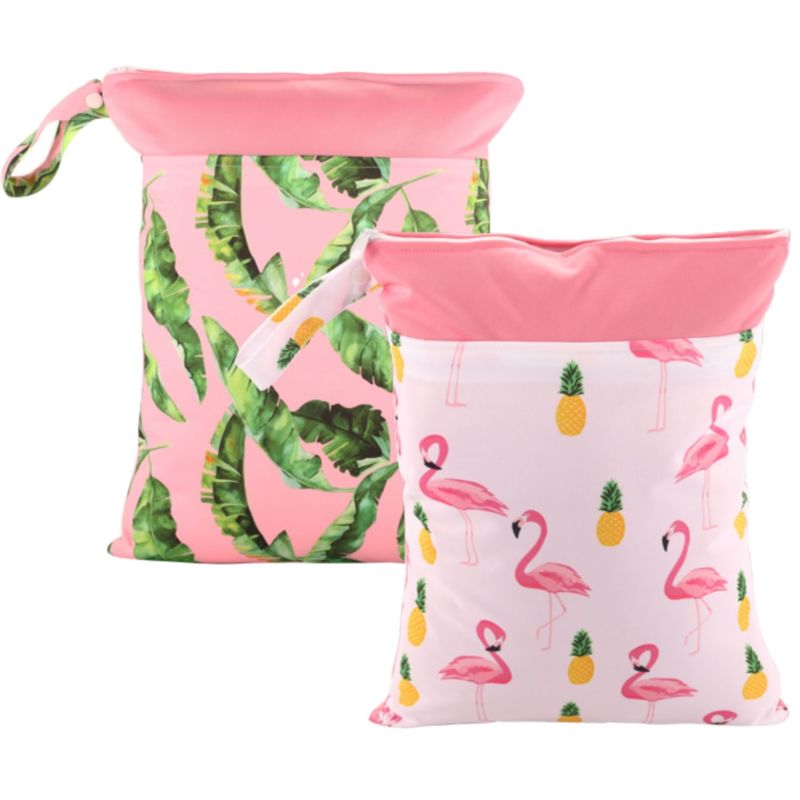 Happyflute Polyester Layer Baby Waterproof Zipper Wet Bag Diaper Bag with Handle