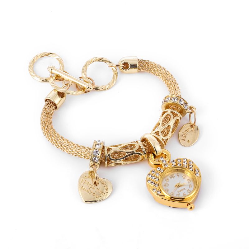 Heart-Shaped Women Casual Watch Cool Minimalist Diamond Watch Women Bracelet Quartz Wristwatch