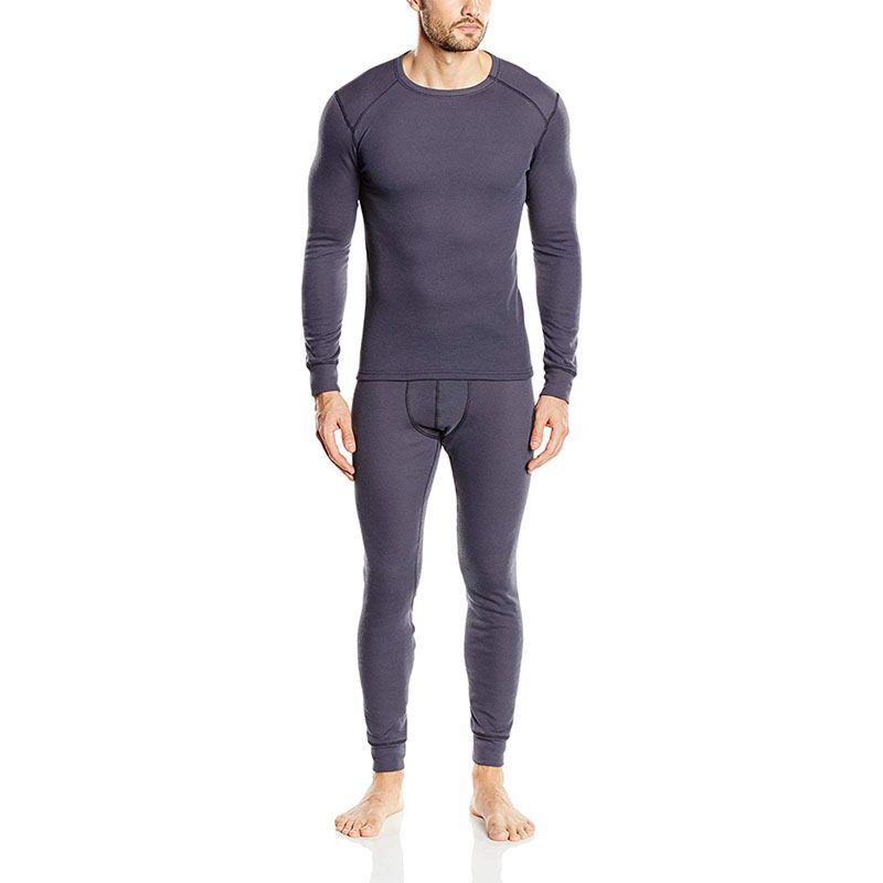 Heated Thermal Underwear Thick Flannel Long Underwear Cotton Mens Thermal Long Johns