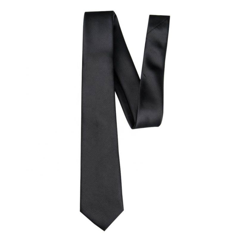 Hh-003 Solid Slim Necktie Black Skinny Ties for Men