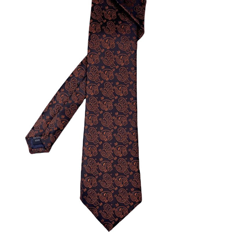 High-End Black Orange Element Wind Polyester Tie