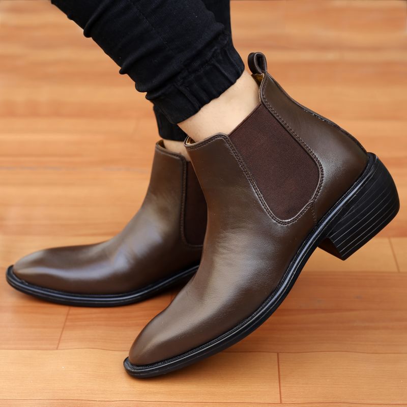 High Height Increasing Elevator Men`S Chelsea Boots