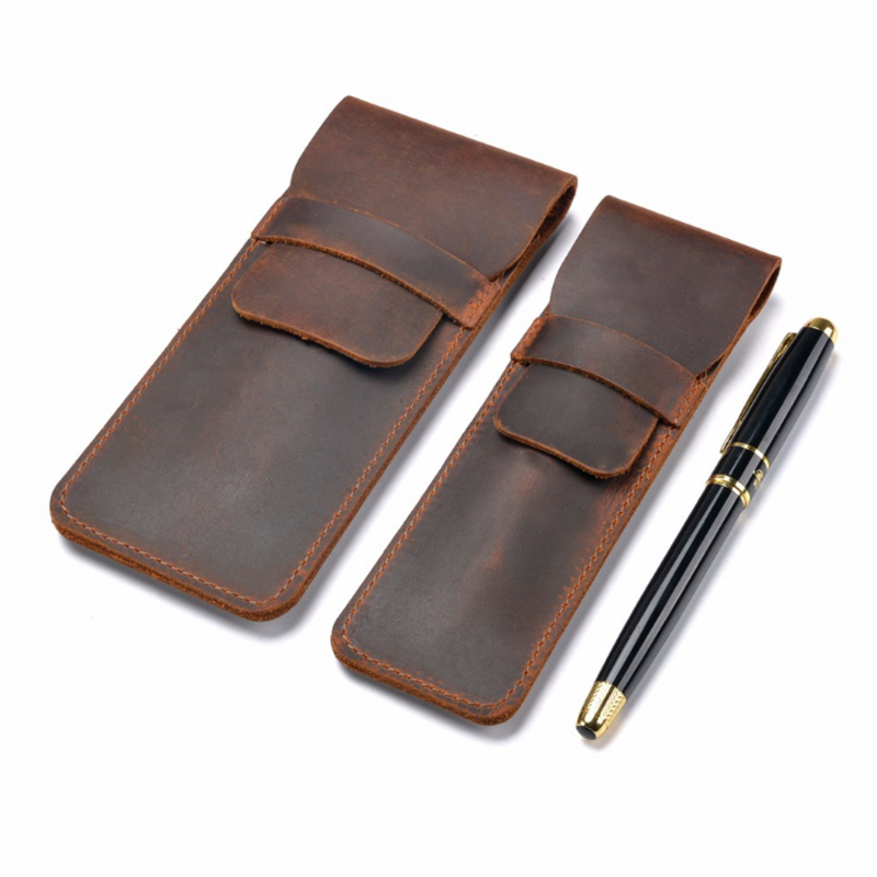 School pen bag genuine leather pencil case protective bag