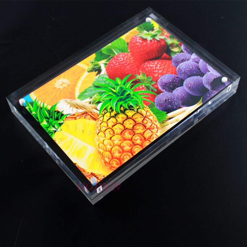 High Transparency Crystal A4 Picture Frame Magnetic Solid Clear Acrylic Floating Picture Frame
