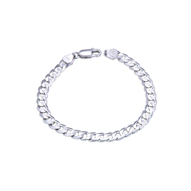 Hip Hop Bracelet Mens Luxury Jewelry Silver 925 Man Chain Cuban Link Silver Mens Bracelet