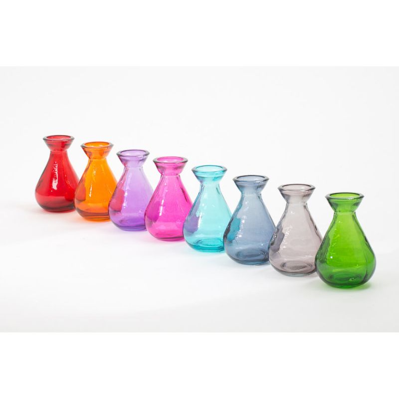 Home Decor Colored Bell Shape Small Vase Glass Tabletop