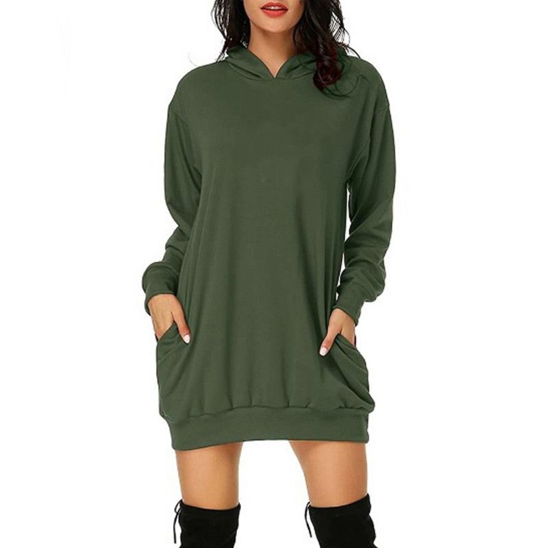 Hoodie Dress Long Sleeve Pull over Women`S Longline Hoodies Sweatshirt for Women