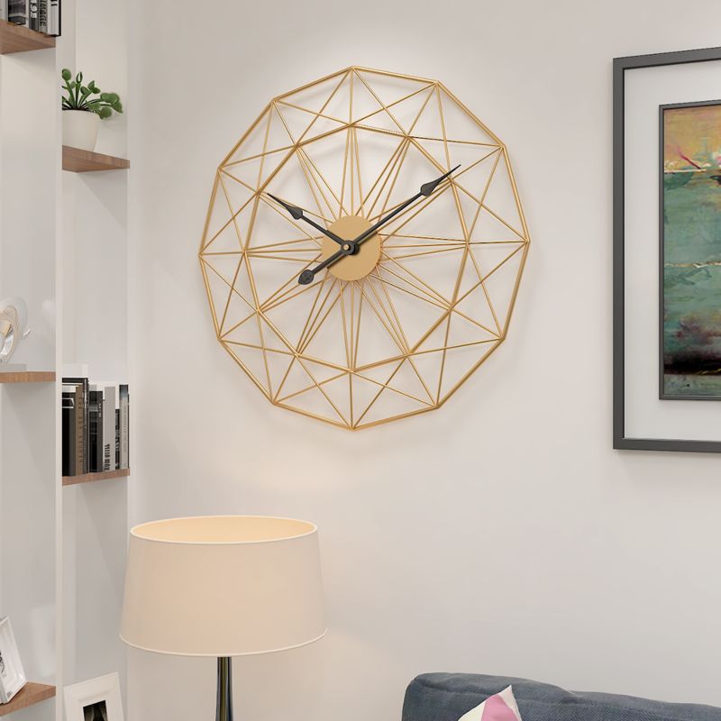 Household Is Contracted Restore Ancient Ways Sitting Room Iron Art Wall Clock round Adornment Clock Metal Clock Is Silent