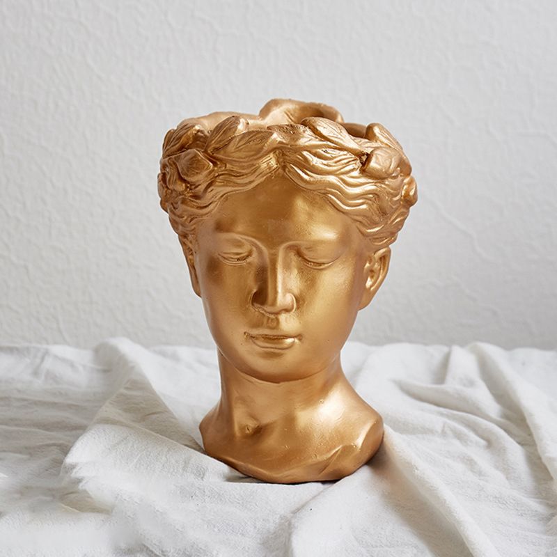 Human Head Face Pot Plant Garden Planter Cement Flower Pot
